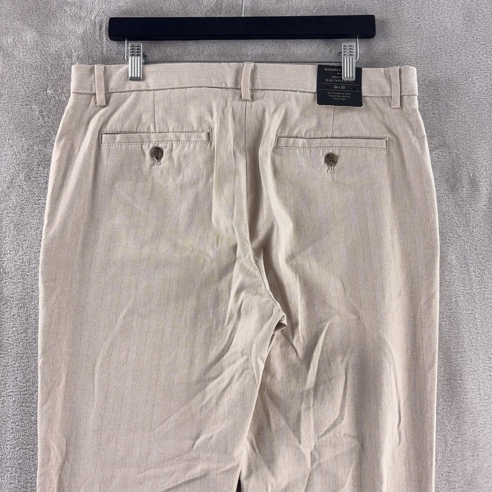 Banana Republic Pants Mens Size 34x29 Beige‎ Grayson Slim Tapered Cotton